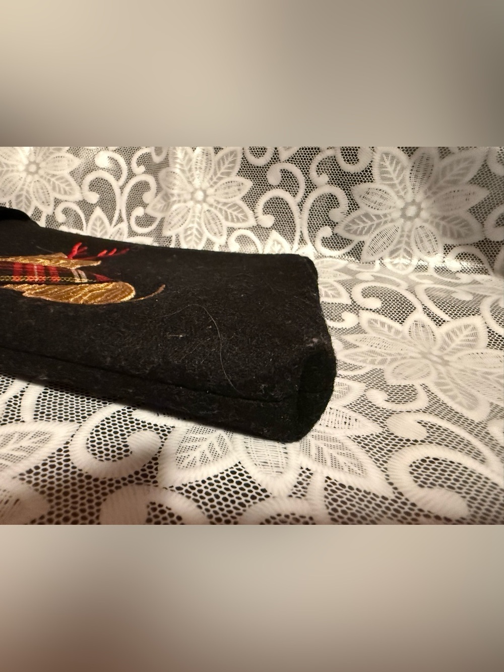 Talbots Black Holiday "Dog Reindeer" Wristlet or Bag. New without tags - Picture 4 of 9